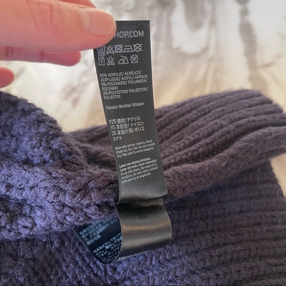 Topshop Chunky Knit Oversized Cardigan Sweater Size 6 Open front Balloon Sleeve - Picture 7 of 9